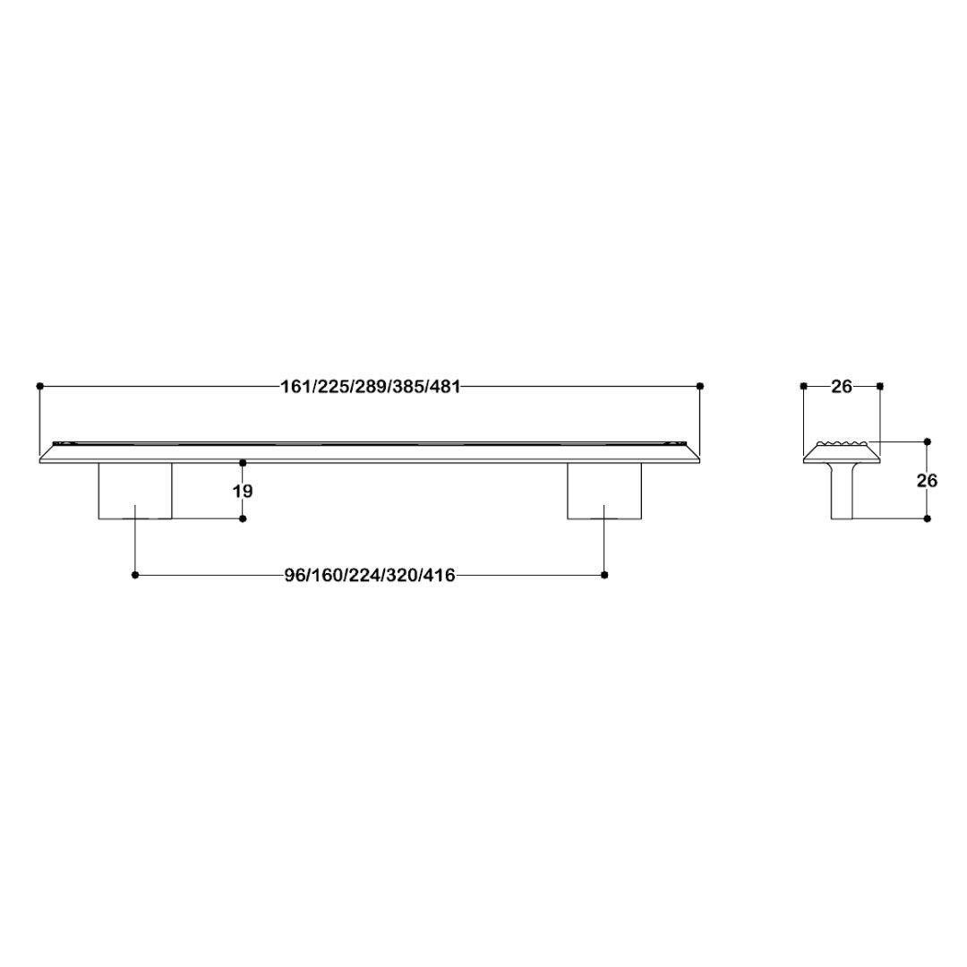 9004  LİNE-ÇİZGİLİ KULP TEK ADET 96 MM ROSE RENGİ KLASİK KULP