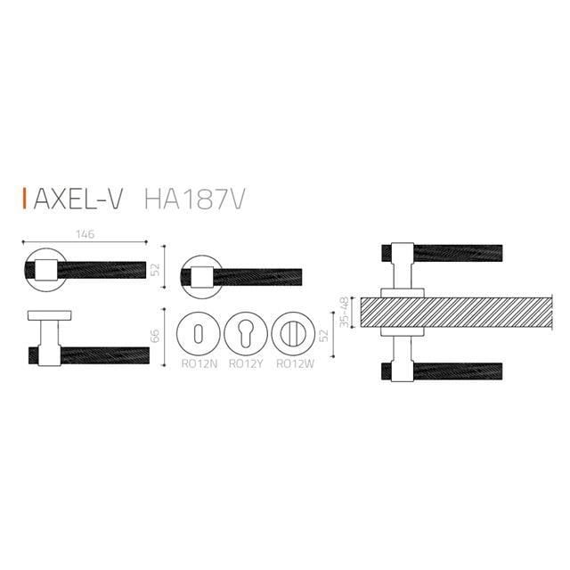 Axel-V Rozetli Kapı Kolu Antik Rengi