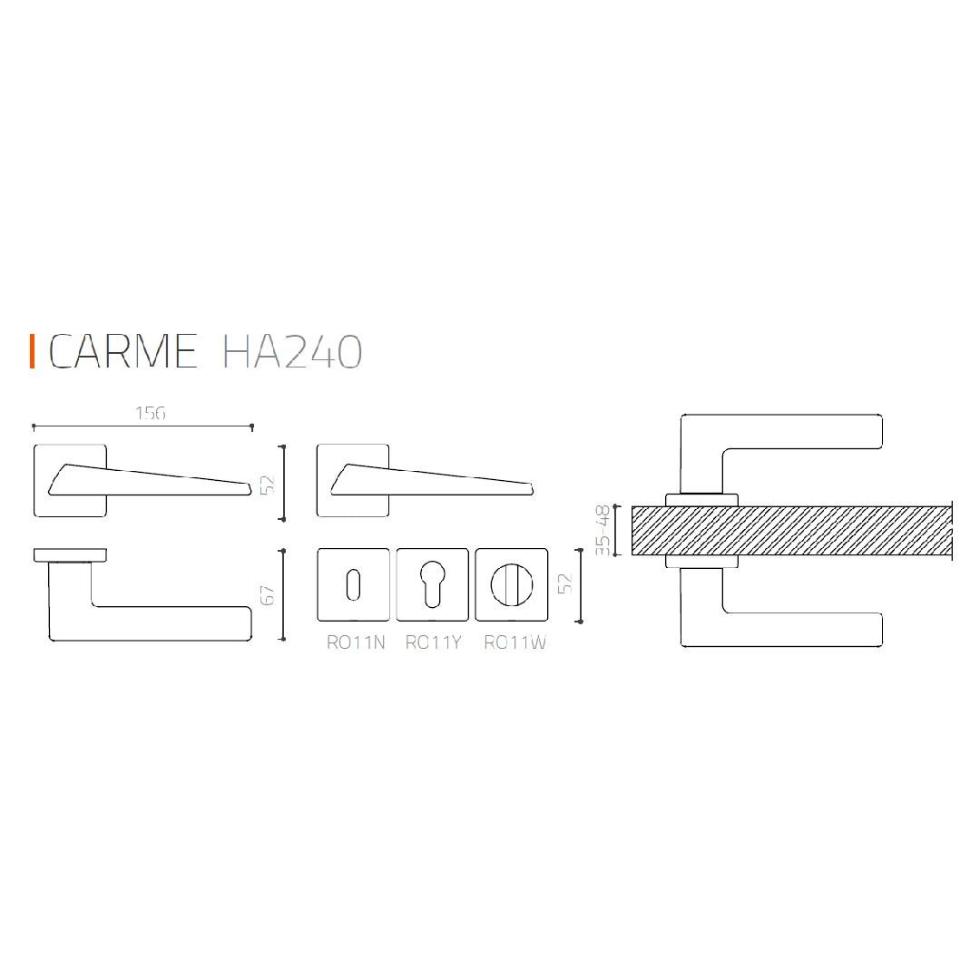 Carme Rozetli Kapı Kolu Krom Rengi