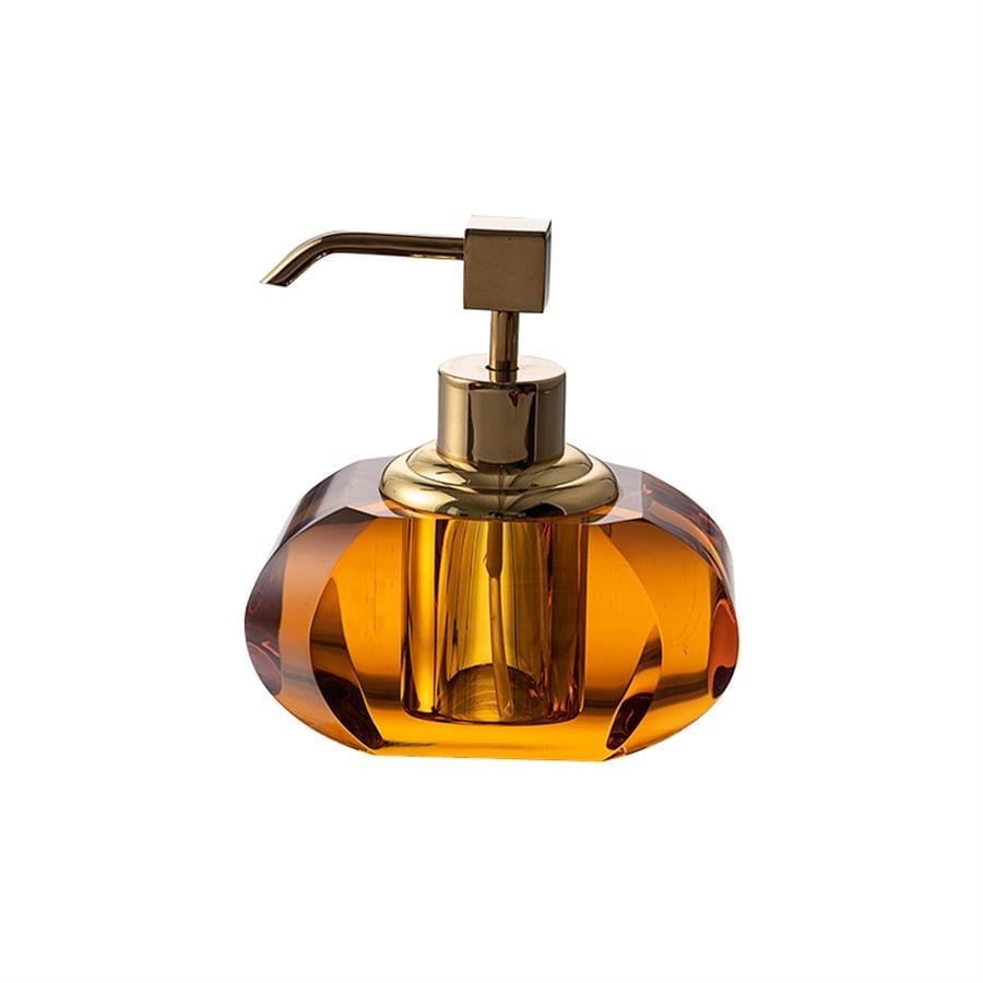 Cyrstal Bath Accessory Soap Dispenser Amber-Gold Color 80 ml