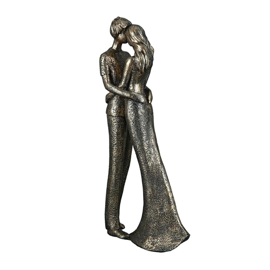Gılde 2'Li Figür Çift Sentetik Reçine Bronz Renkli L.5 cm G.13 cm Y.30 cm