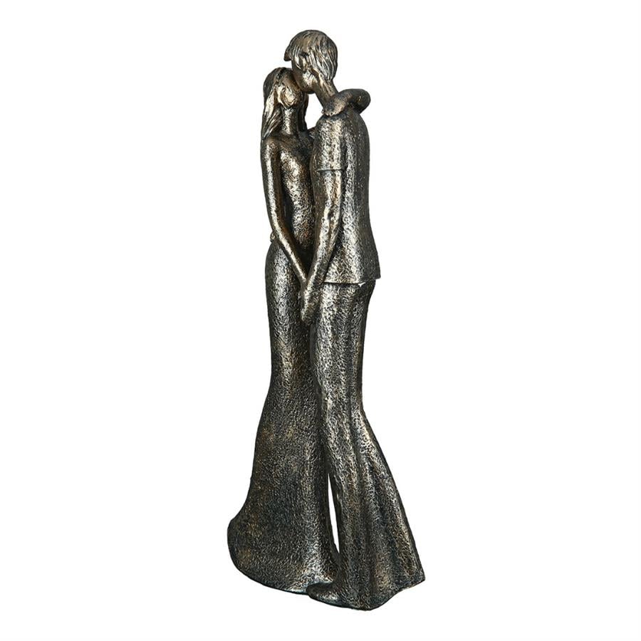 Gılde 2'Li Figür Çift Sentetik Reçine Bronz Renkli L.5 cm G.13 cm Y.30 cm