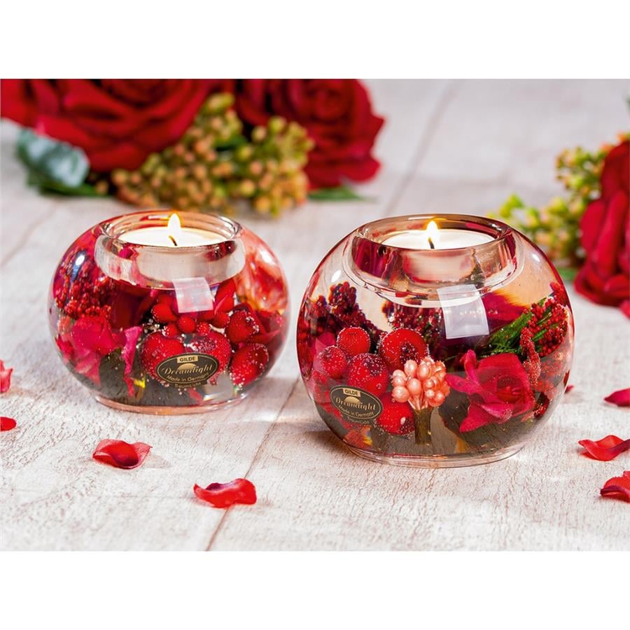 Gılde Dreamlight Tealight Mumluk Merkür Cam Kırmızı H.7 cm D.9 cm