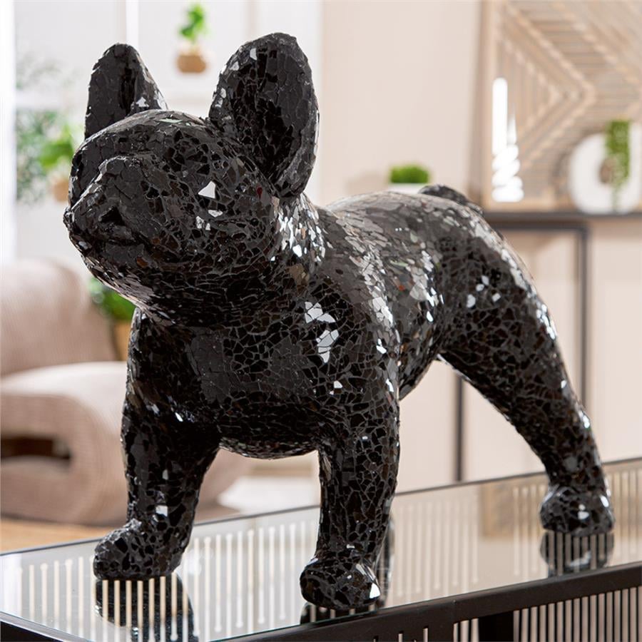 Gılde Figür Köpek Bulldog Kristal Cam Siyah L.23 cm W.48 cm H.38 cm