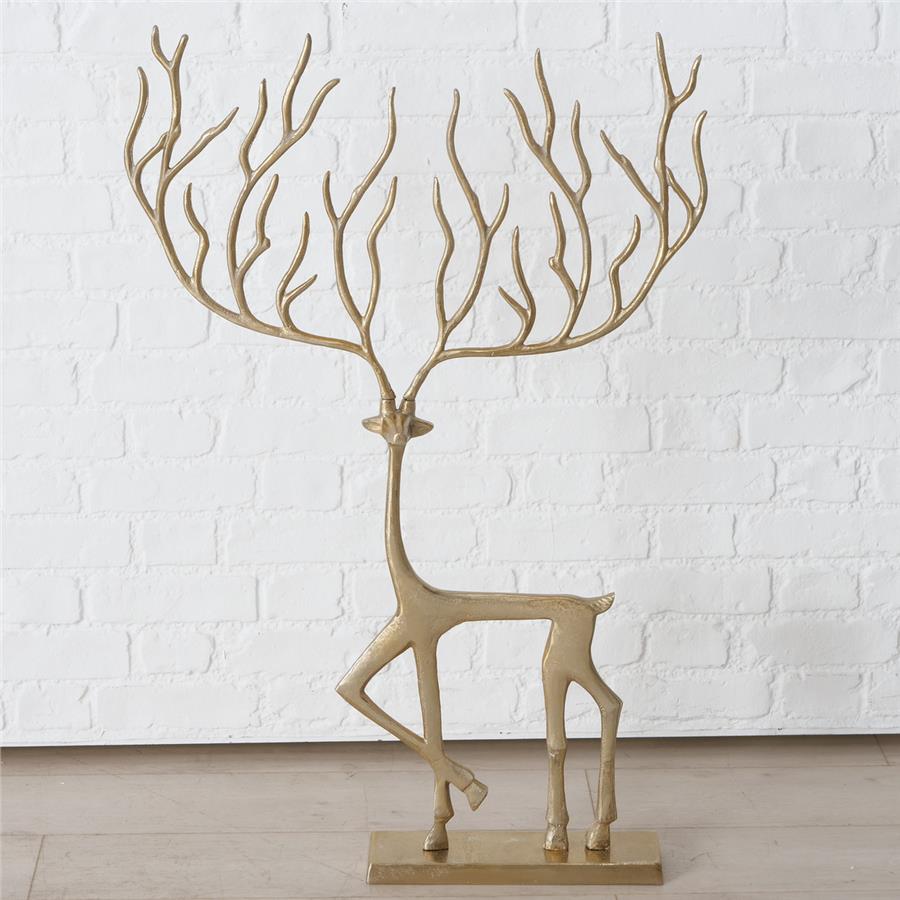 Gold Geyik Heykel 100Cm