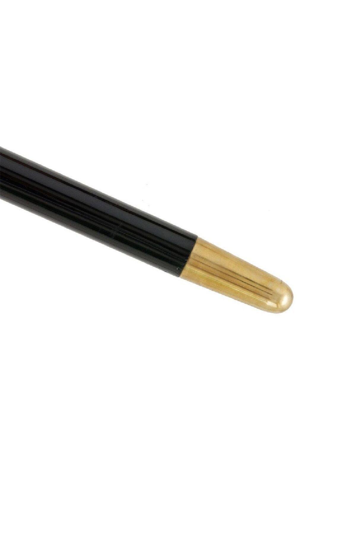 GOLD RENK KURU KAFA FİGÜRLÜ SİYAH BASTON 92 CM