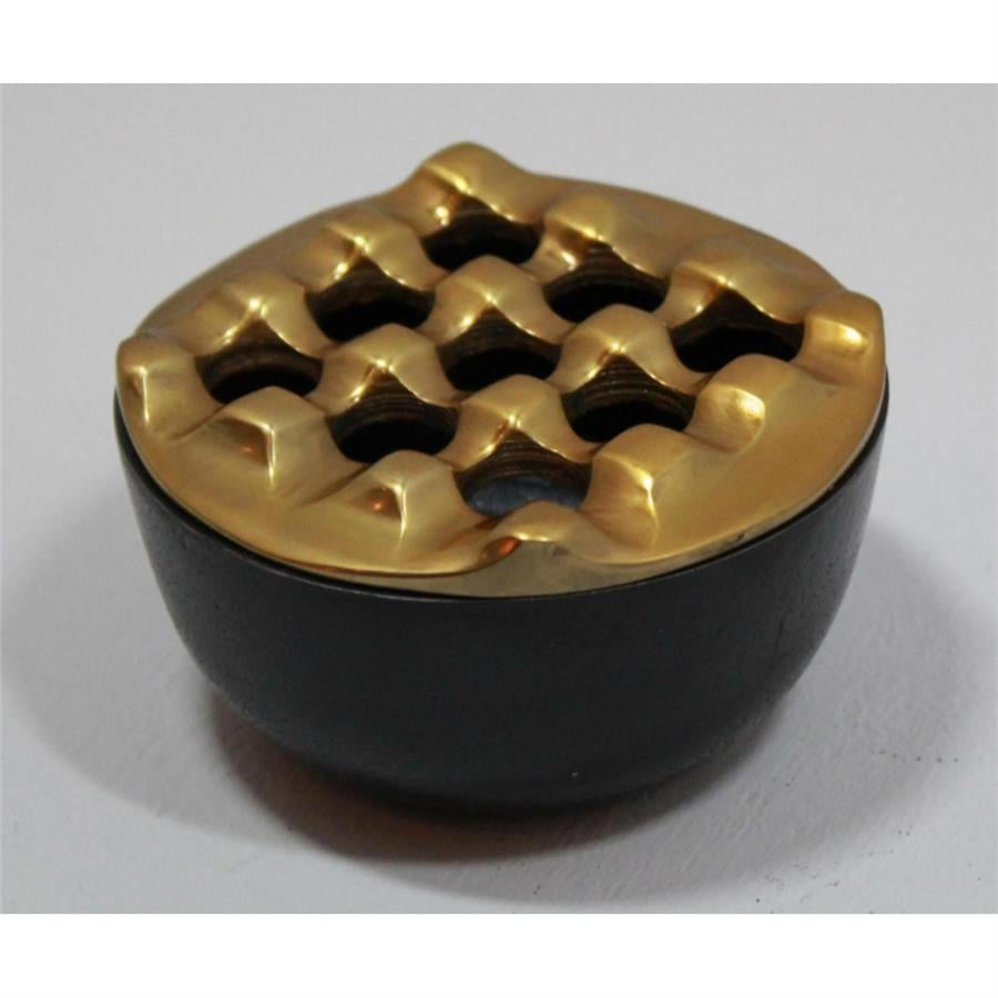 Gold-Siyah Renk Yuvarlak Kül Tablası 6X10Cm