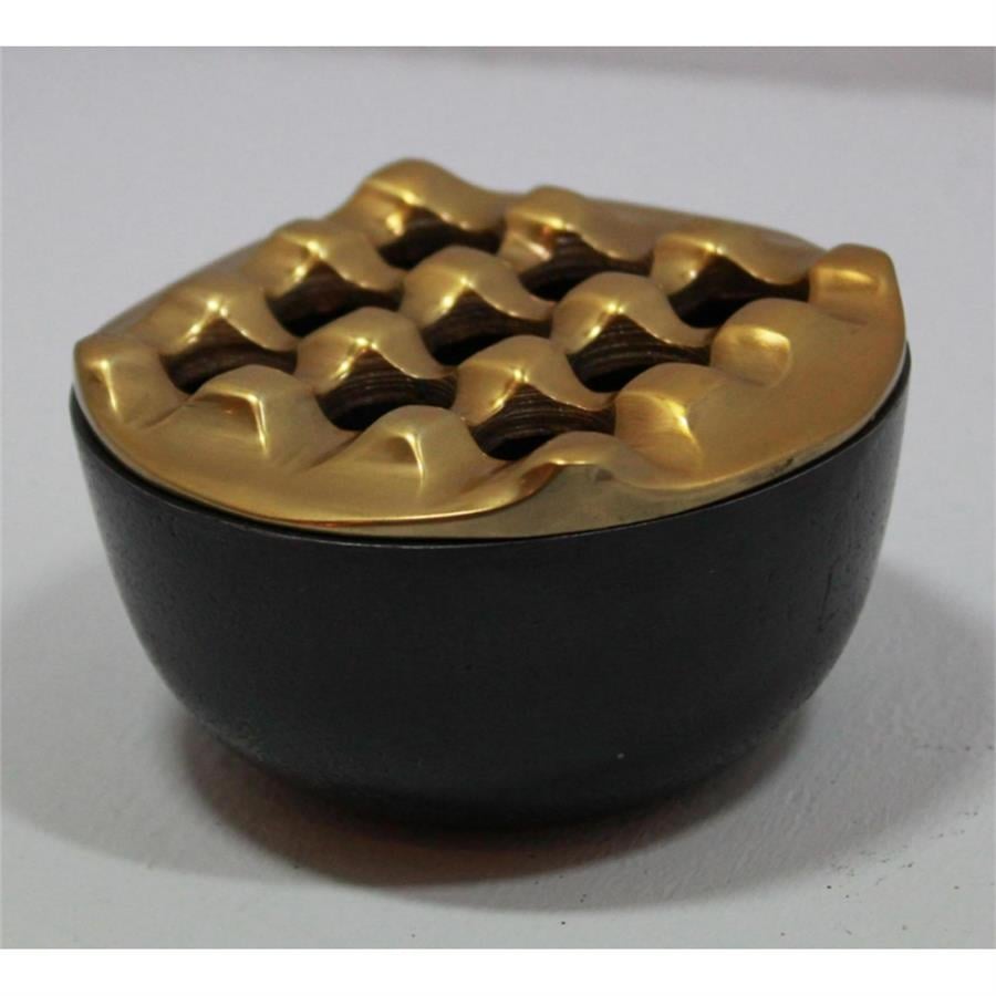 Gold-Siyah Renk Yuvarlak Kül Tablası 6X10Cm