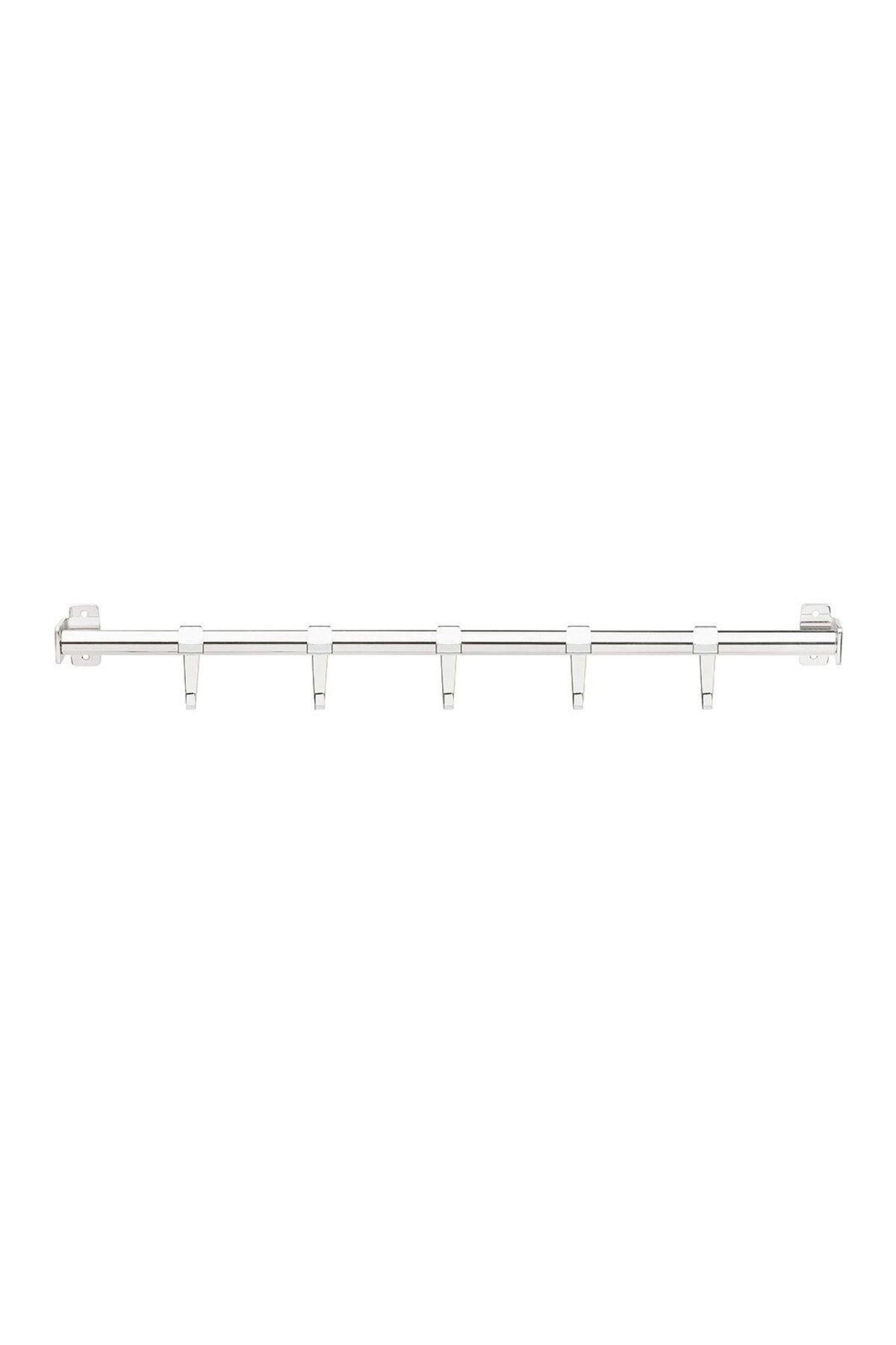 GÜMÜŞ RENK 2 TUTUCU İKE 5 KANCALI BAR ASKISI  49CM