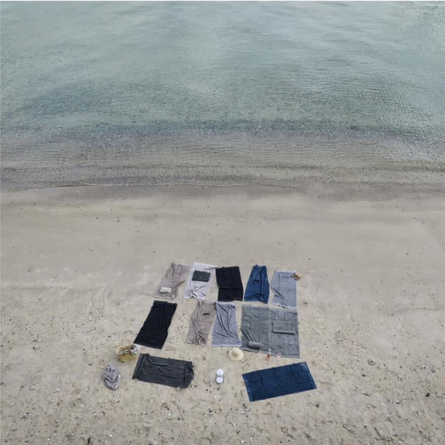 Klasik Banyo/Plaj Havlusu Yumuşak Gri %100 Pamuk 70x140 cm