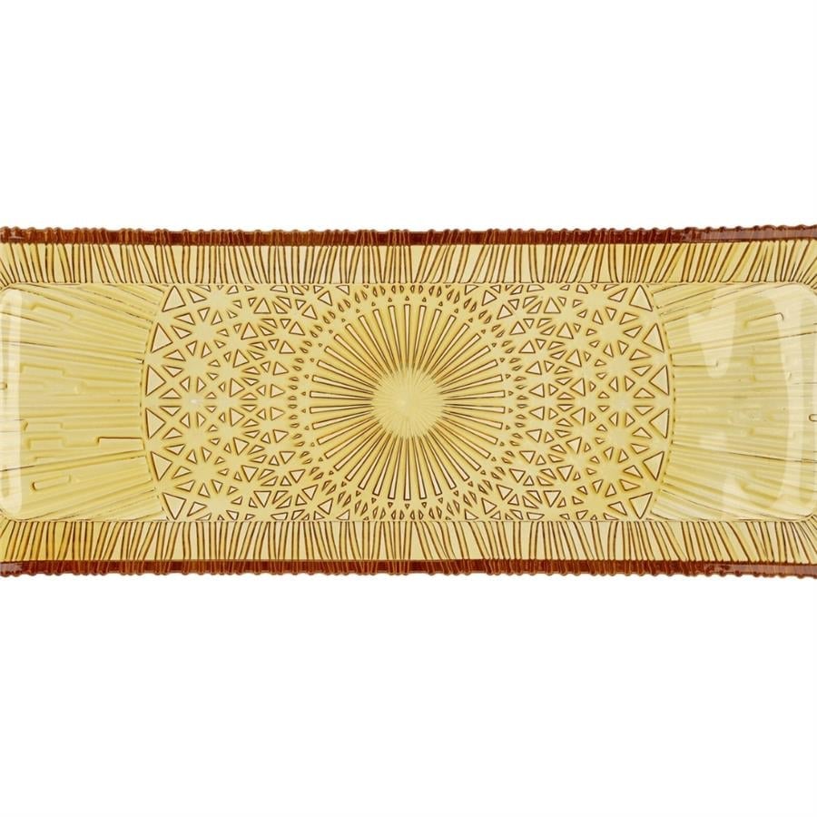 Kusintha Servis Tabağı Dikdörtgen Amber 38 X 14 X 3 Cm