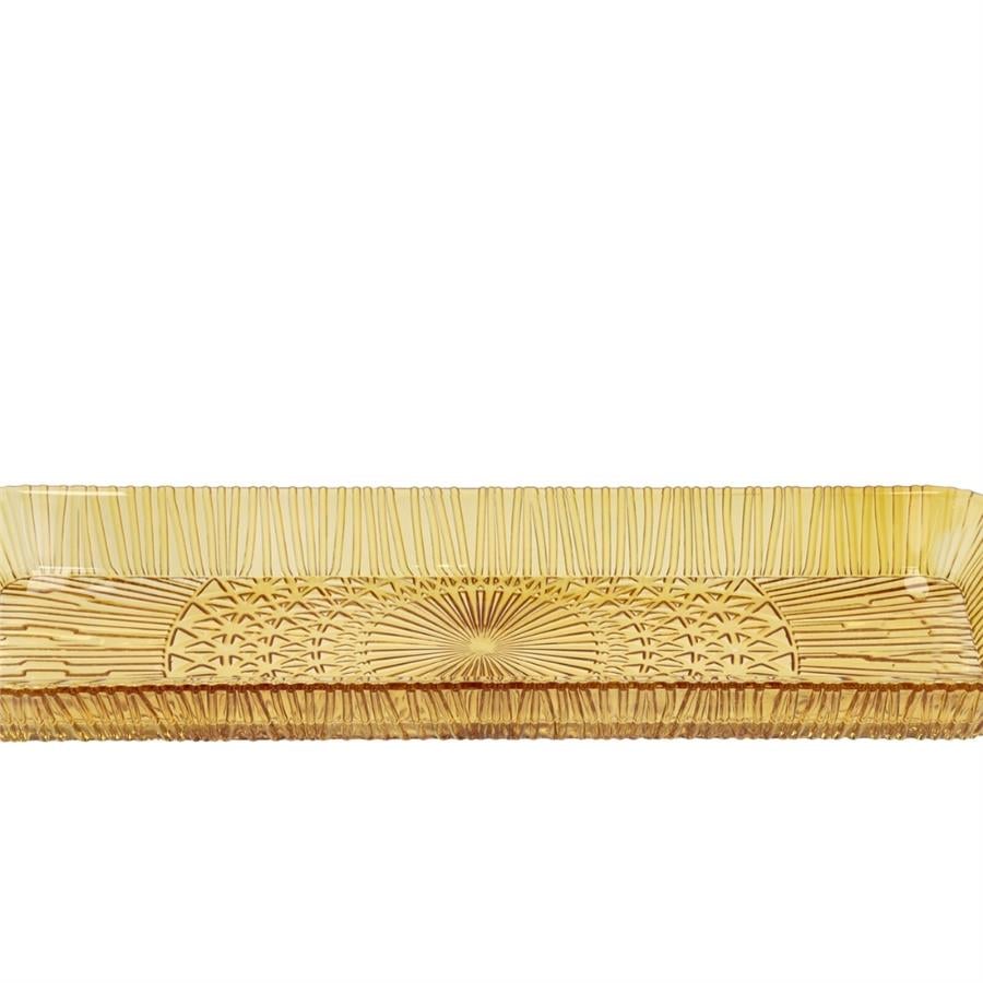 Kusintha Servis Tabağı Dikdörtgen Amber 38 X 14 X 3 Cm