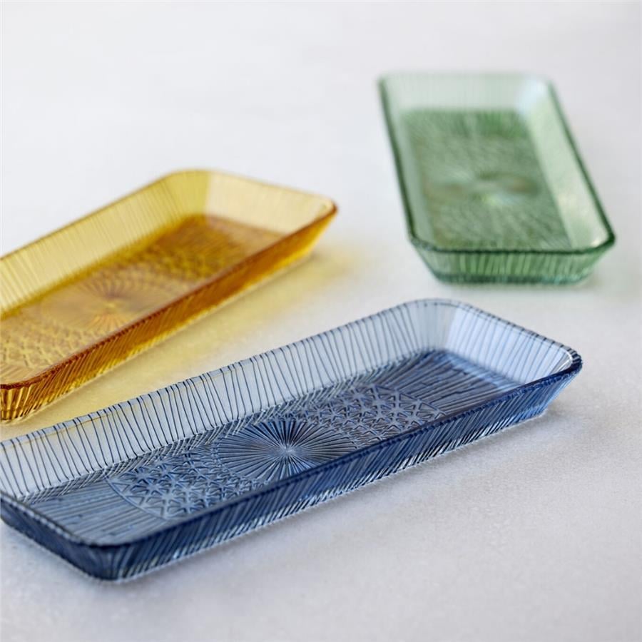 Kusintha Servis Tabağı Dikdörtgen Amber 38 X 14 X 3 Cm