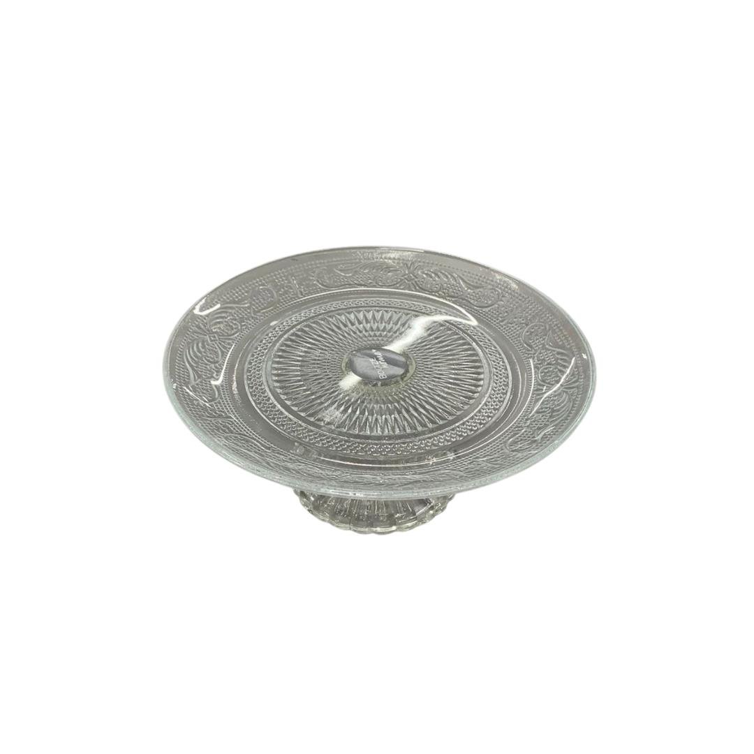 Şeffaf Camlı Kek Servis Tabağı Çap 18 cm