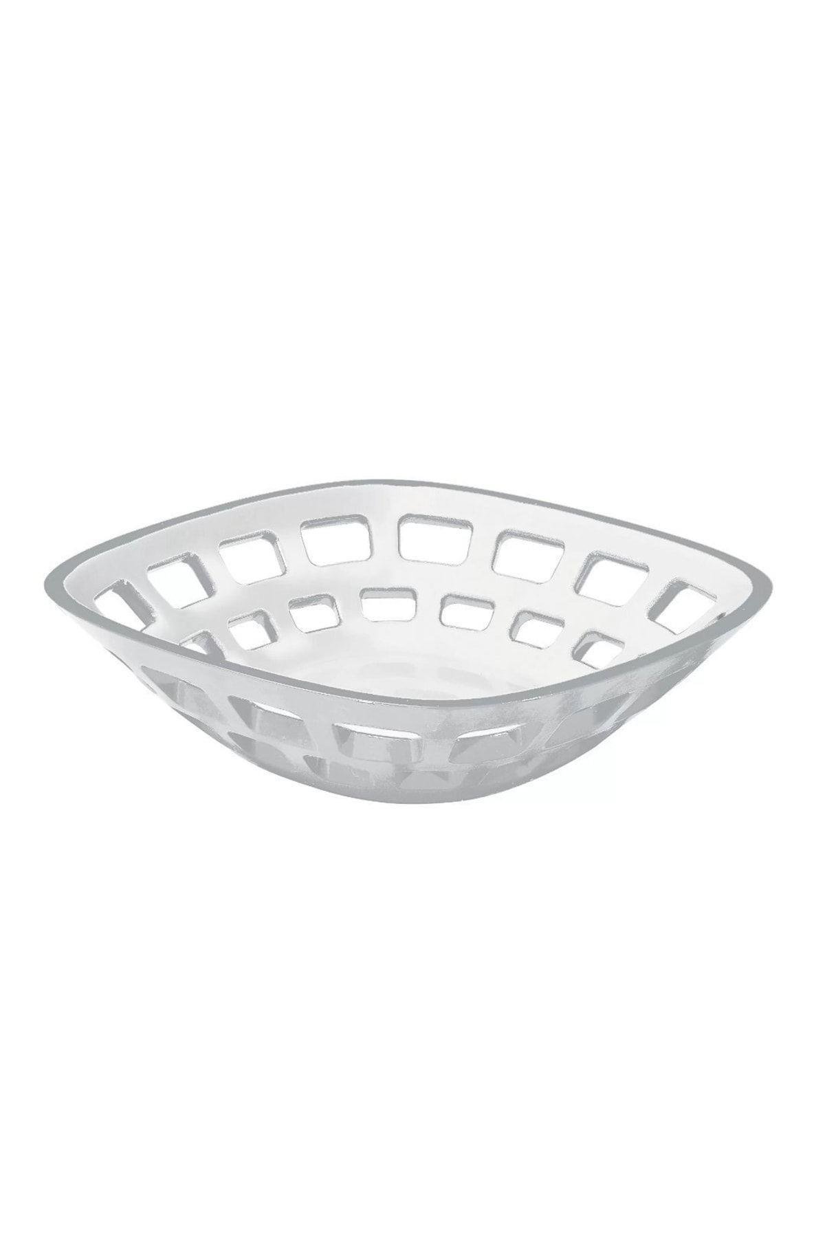 ŞEFFAF İKİ RENKLİ EKMEK SEPETİ 24X24X6,6CM