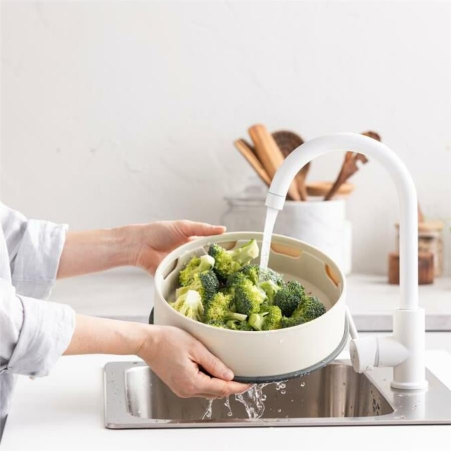 Silikon Steamy 24 Cm Buharda Pişirici Krem