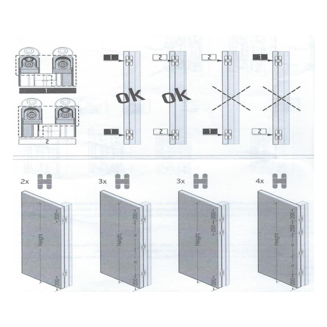 System Gizli Menteşe 130X30 mm Füme Saten Renk
