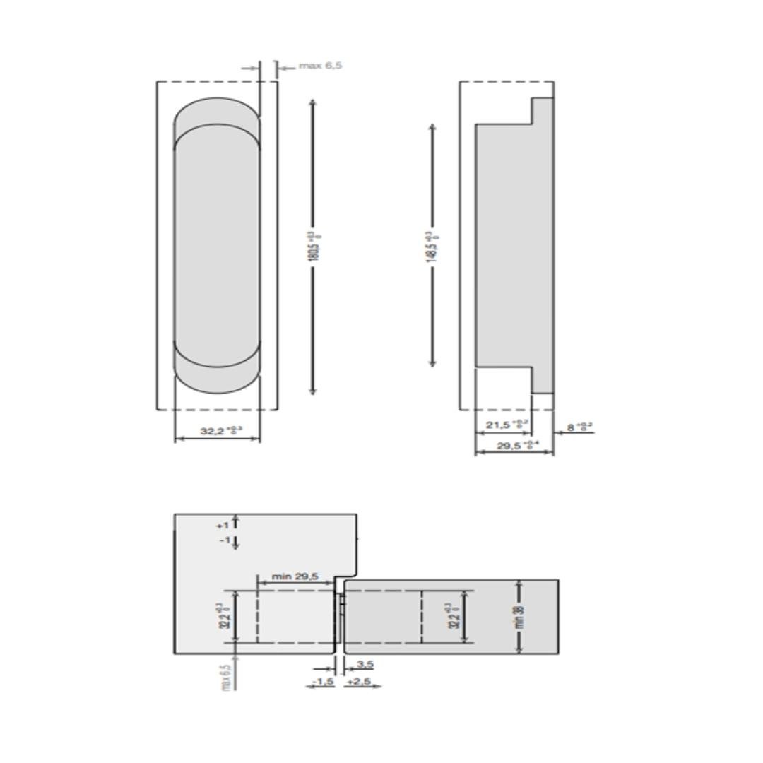 System Gizli Menteşe 180X32 mm Antik Saten