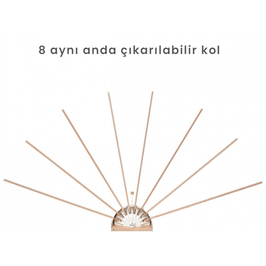 TUB8 DUVARA MONTE 8'Lİ ÇAMAŞIR KURUTMALIK
