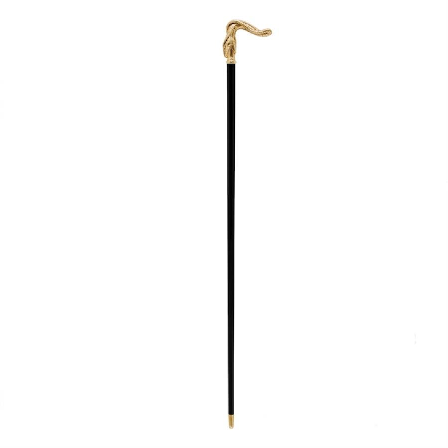 Yılan Figürlü Siyah Baston 92 Cm