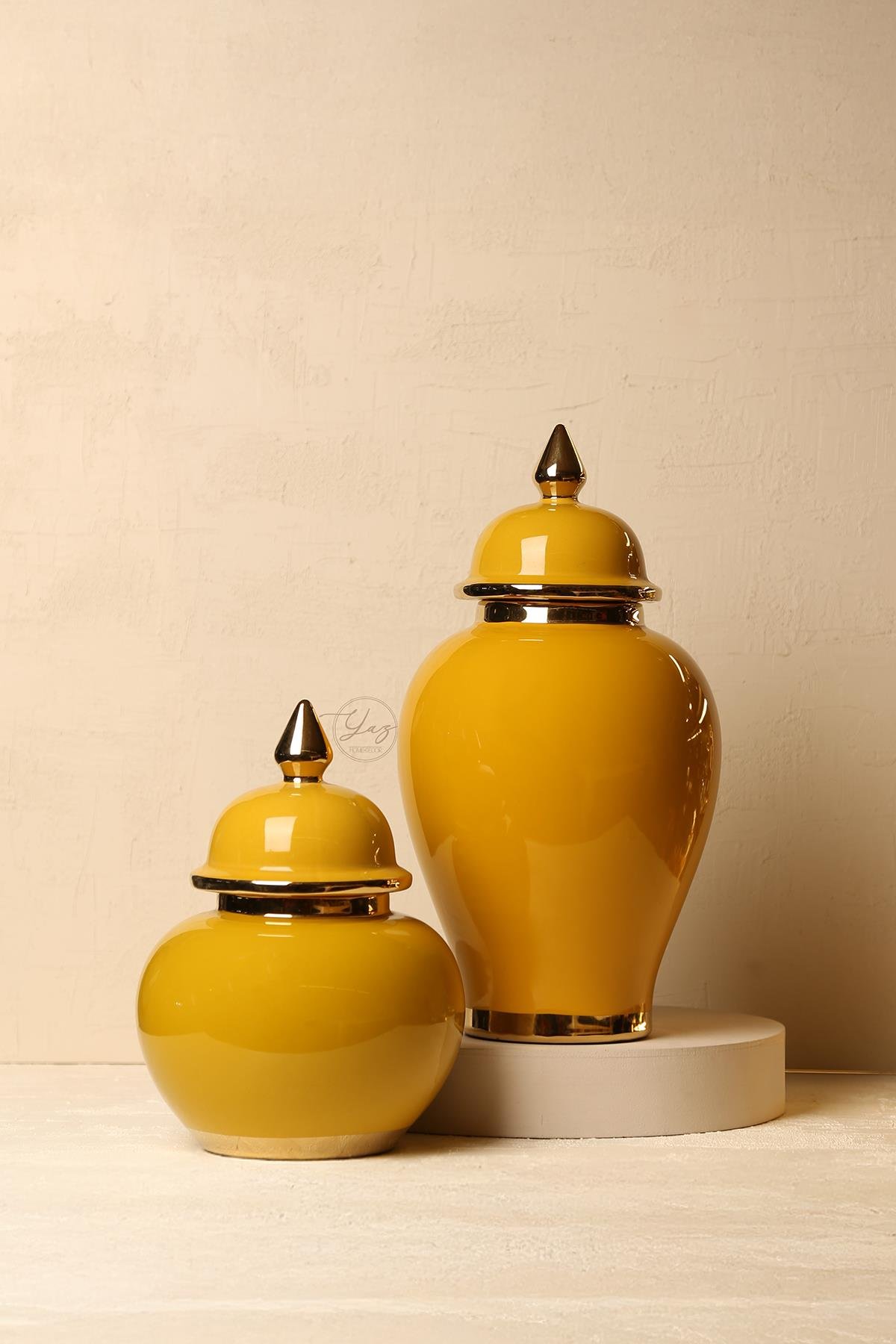 Yaz Home | 2'li Küp Hardal & Gold
