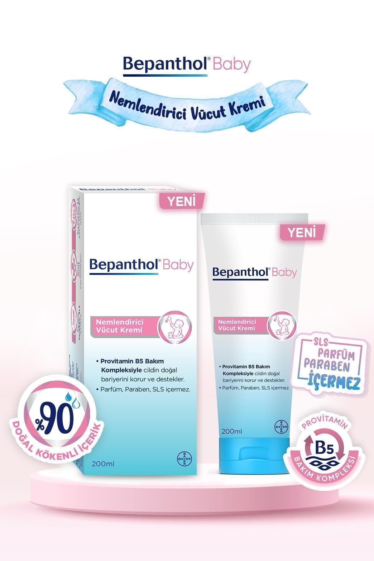 BepantholBaby Nemlendirici Vücut Kremi 200 ml l Provitamin B5 - Uzun Süreli Nemlendirme8699546358861