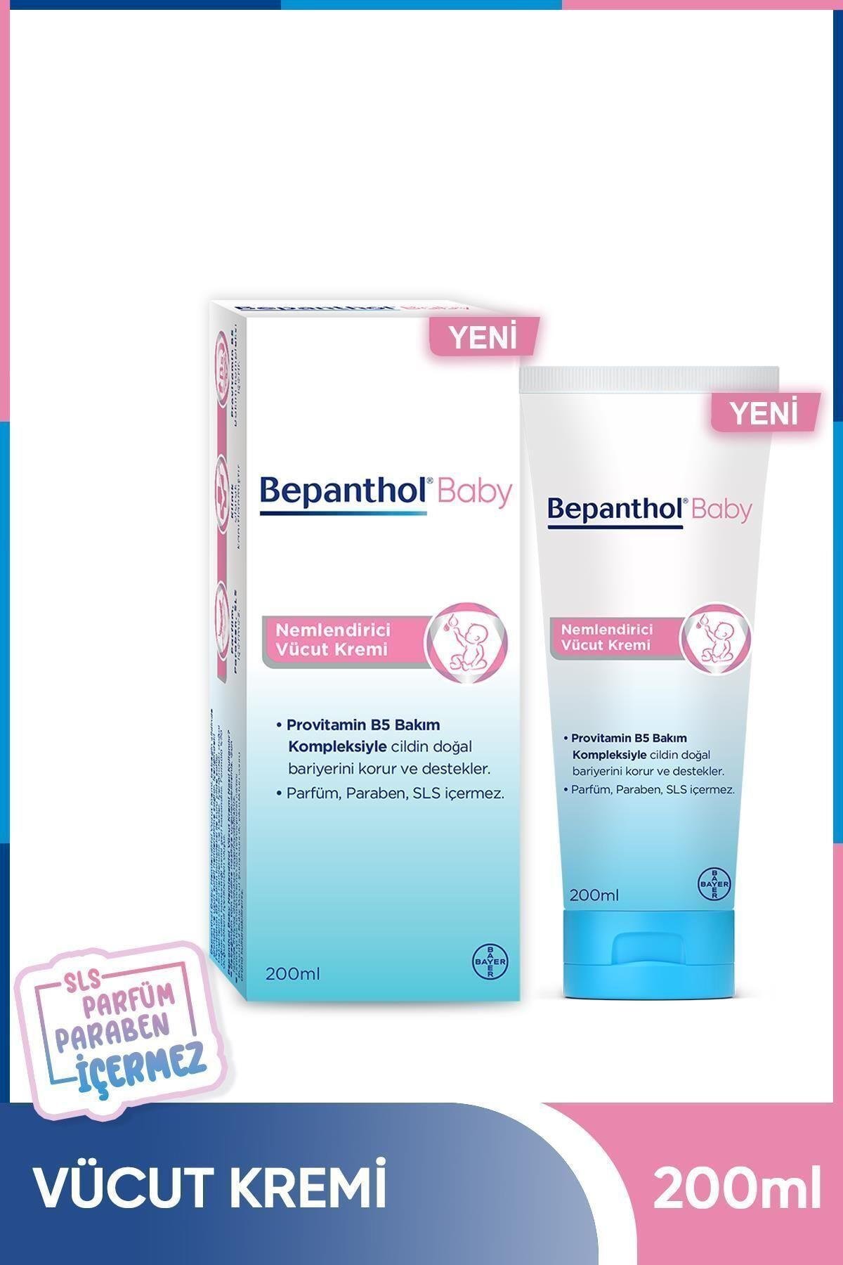 BepantholBaby Nemlendirici Vücut Kremi 200 ml l Provitamin B5 - Uzun Süreli Nemlendirme8699546358861