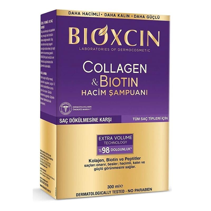 BİOXCİNBioxcin Collagen & Biotin Hacim Şampuanı 300 Ml Tüm Saç Tipleri için8680512631606