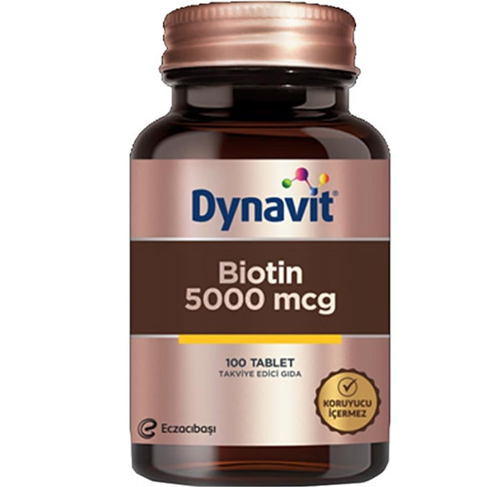 Dynavit Biotin 5000 mcg Takviye Edici Gıda 100 Tablet