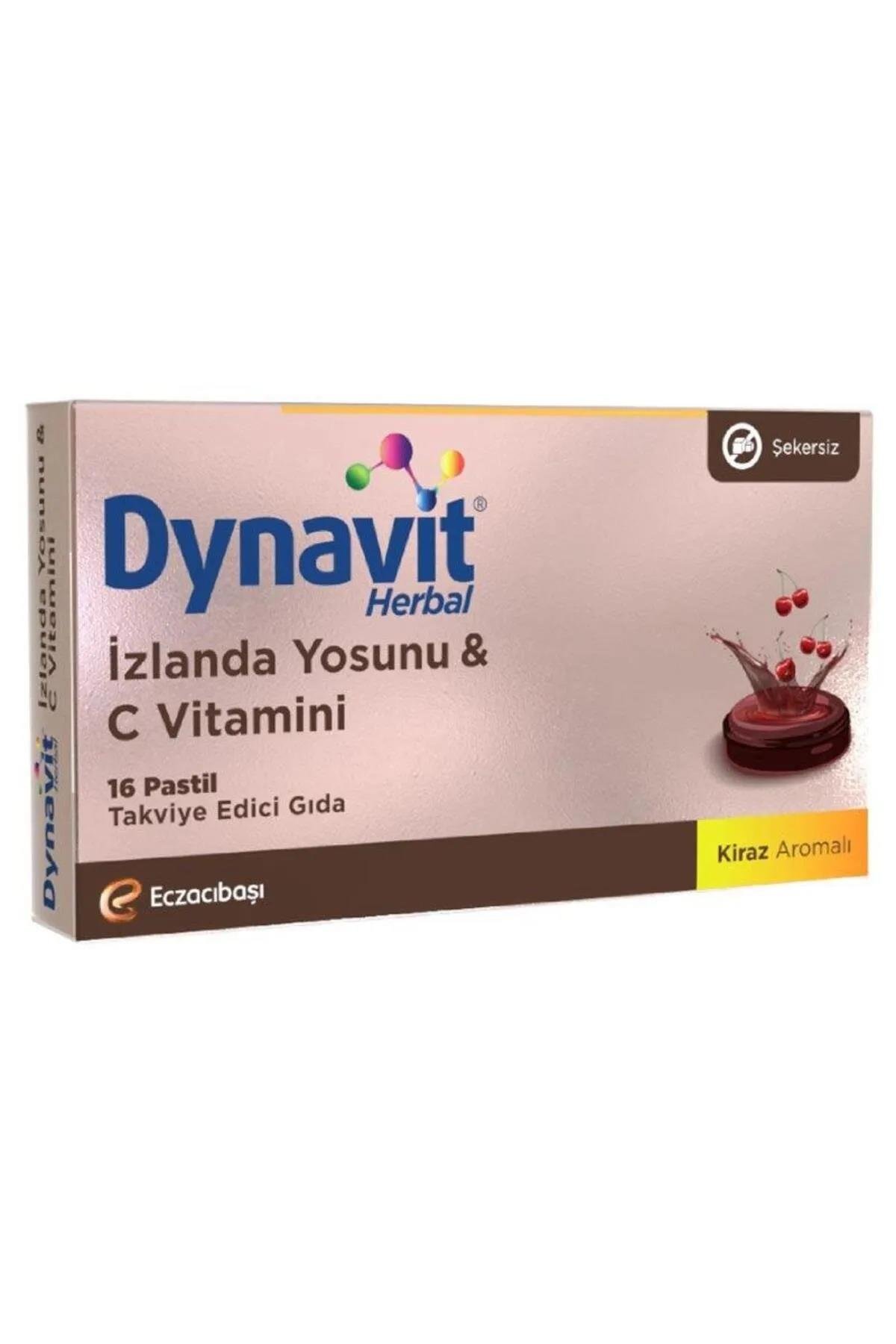 DYNAVİTDynavit Herbal İzlanda Yosunu Ve C Vitamini İçeren Kiraz Aromalı Takviye Edici Gıda 16 Pastil8699586114526