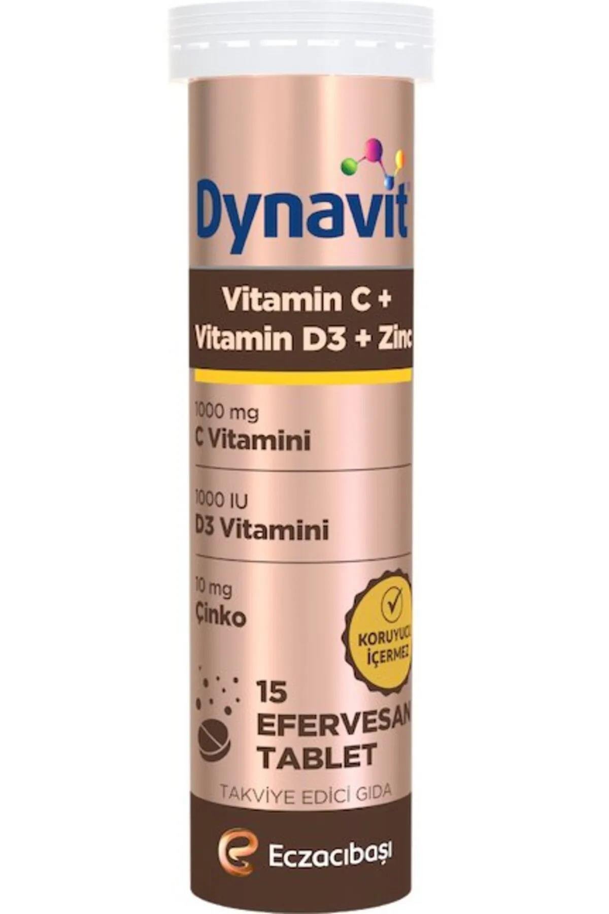 DYNAVİTDynavit Vitamin C + Vitamin D3 + Çinko 15 Efervesan Tablet8699586024894