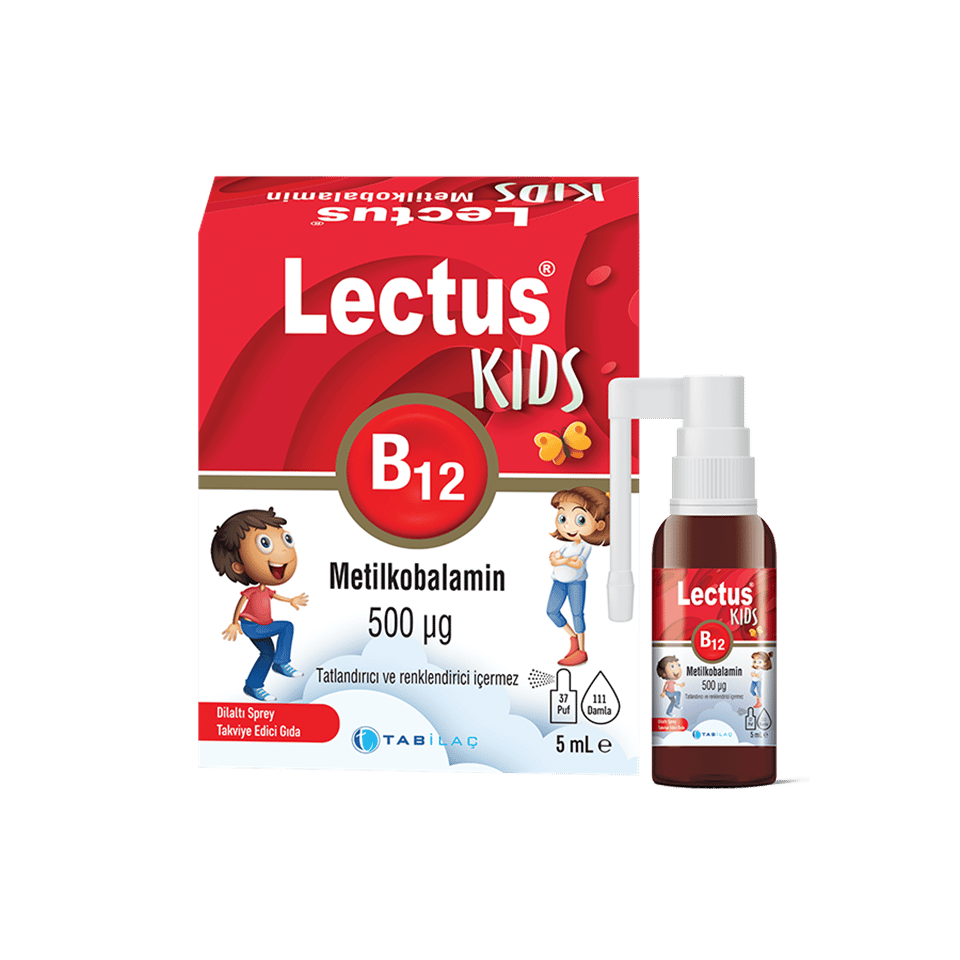 Lectus B12 Metilkobalamin Dilaltı Sprey 500 Mcg 5 Ml'lik Şişe