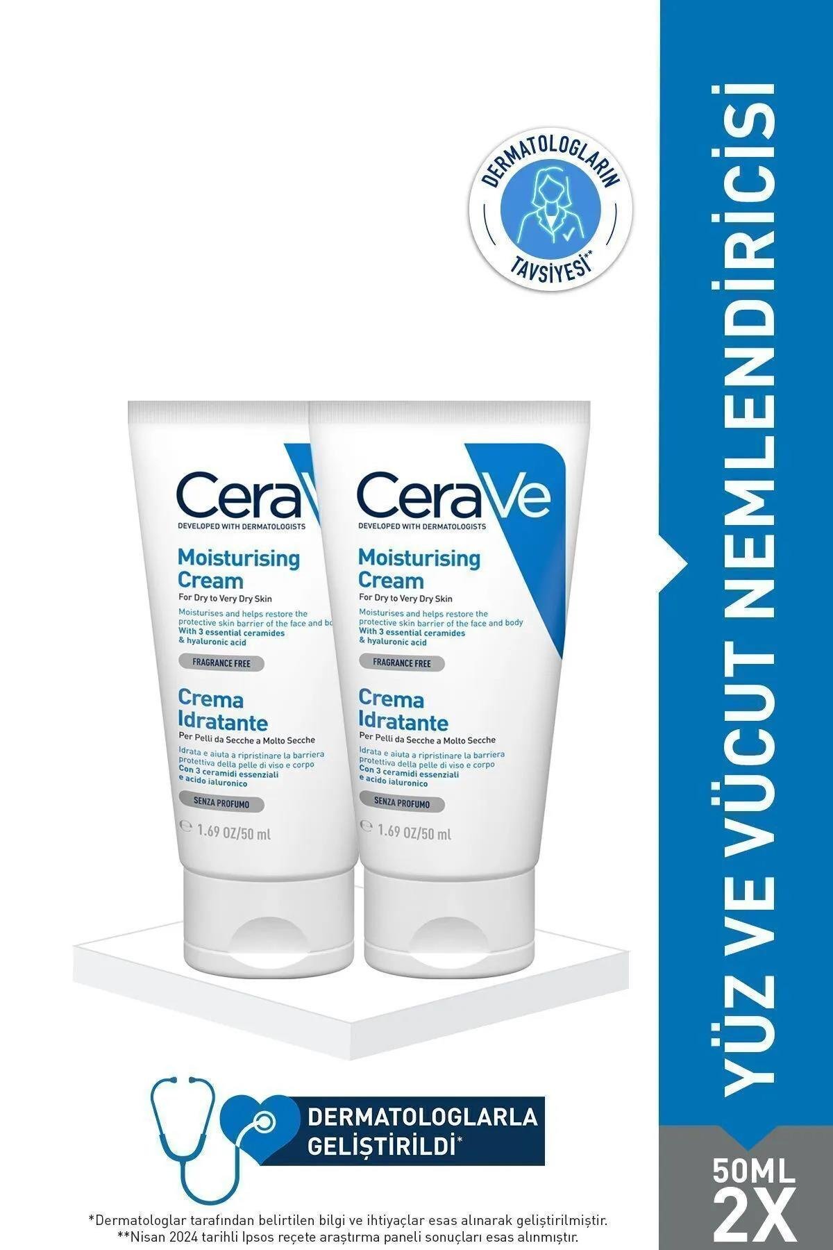 CERAVENemlendirici Yüz Ve Vücut Kremi-Kuru Ciltler İçin Seramid Ve Hyalüronik Asit İçerikli 50MLX23337875597371-2