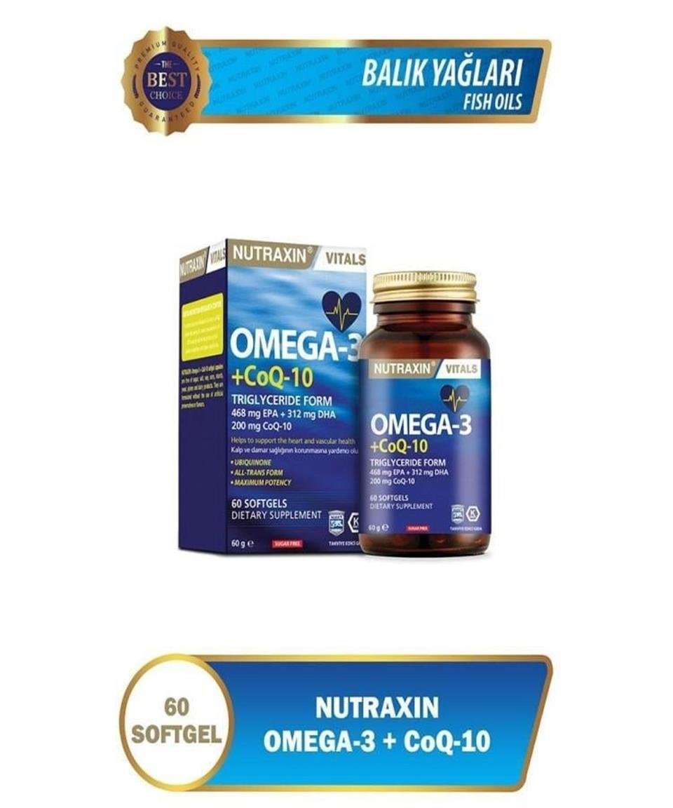 Nutraxin Omega 3 Coenzyme Q10 60 Softjel - EPA DHA GOED
