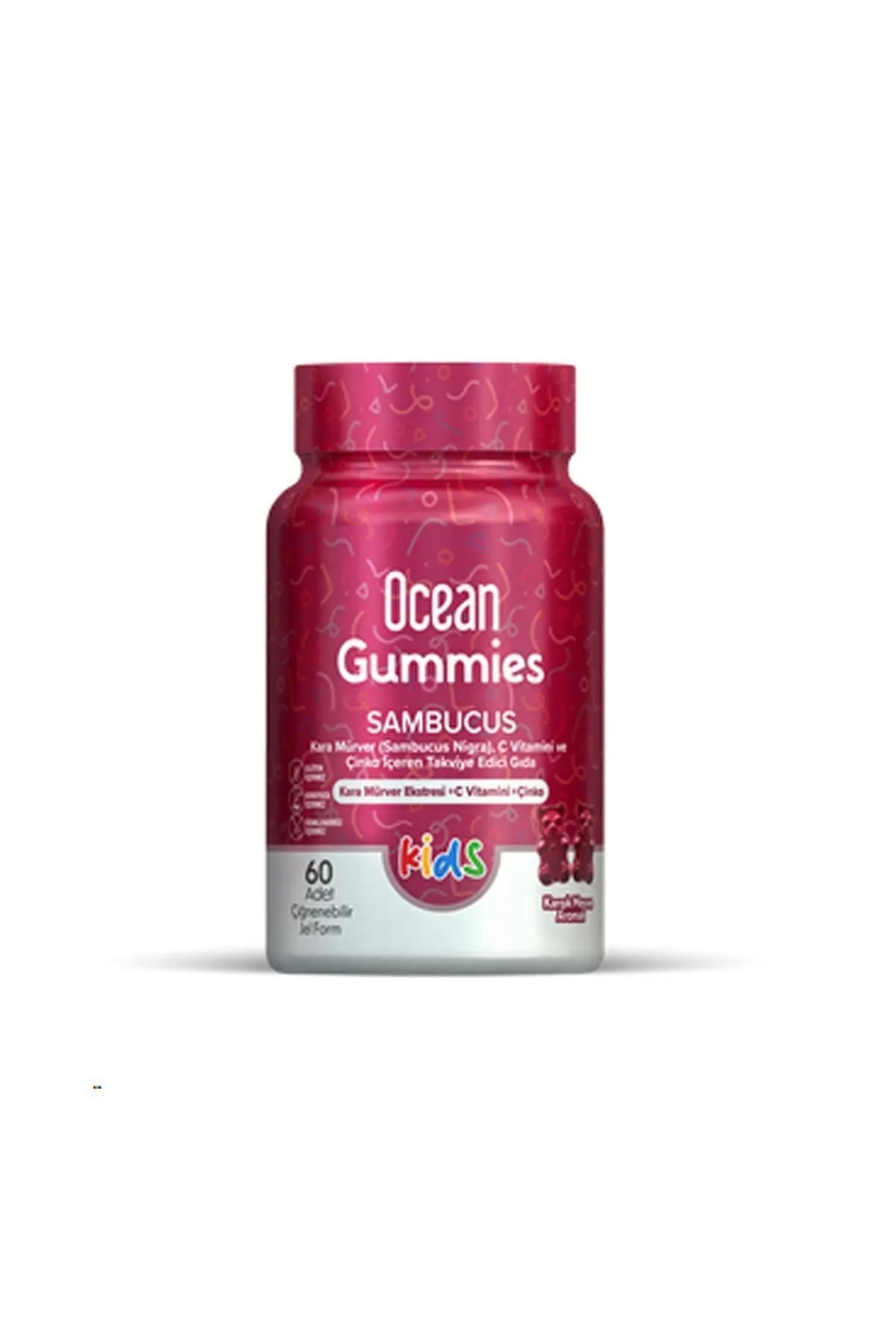 OCEANOcean Gummies Sambucus 60 Adet Çiğnenebilir Jel Form8697595873748