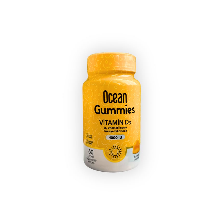 Ocean Gummies Vitamin D3 1000IU 60 Çiğnenebilir Portakallı Jel Form