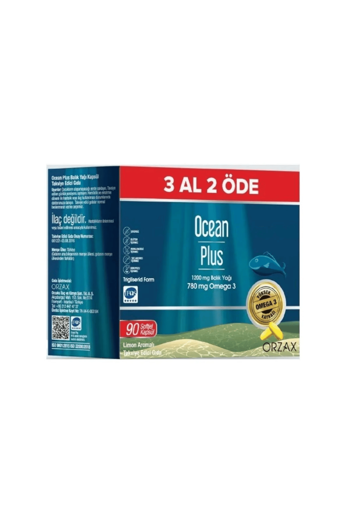 OCEANOcean Plus Omega 1200 mg 90 Kapsül - 3 Al 2 Öde8697595873878