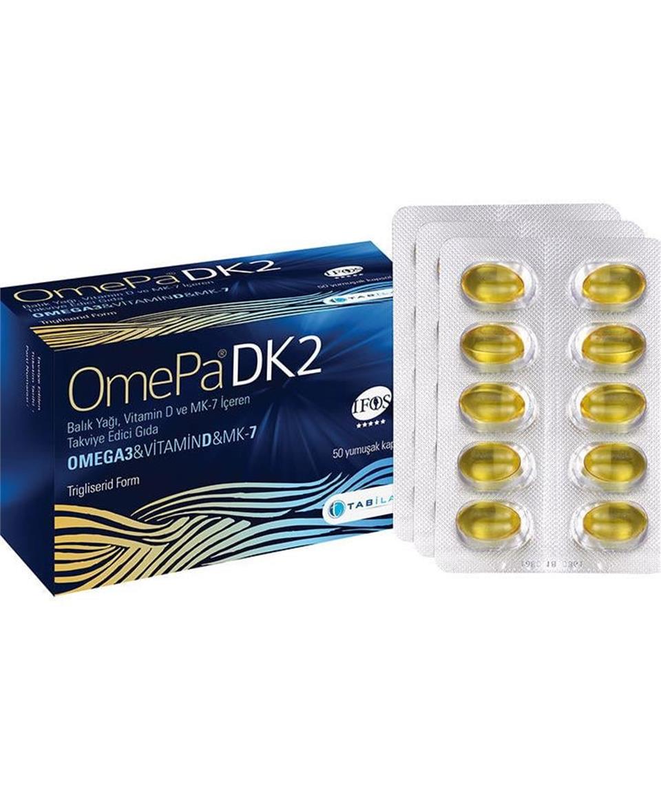 Omepa Dk2 Omega 3, Vitamin D, Mk-7 Içeren Takviye Edici Gıda 50 Yumuşak Kapsül