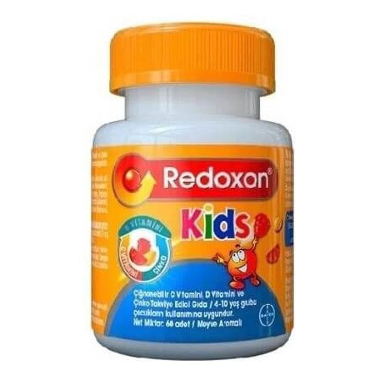 BAYERRedoxon Kids C Vitamini D Vitamini ve Çinko İçeren Çiğnenebilir Tablet 60 Adet8699546080045