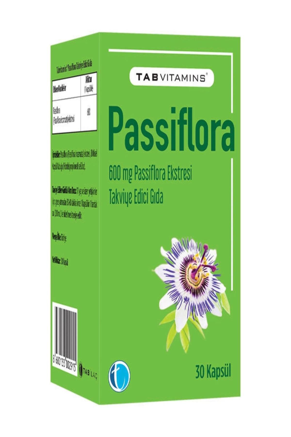 TAB İLAÇTabvitamins Passiflora Ekstresi Takviye Edici Gıda 30 Kapsül8680133002915