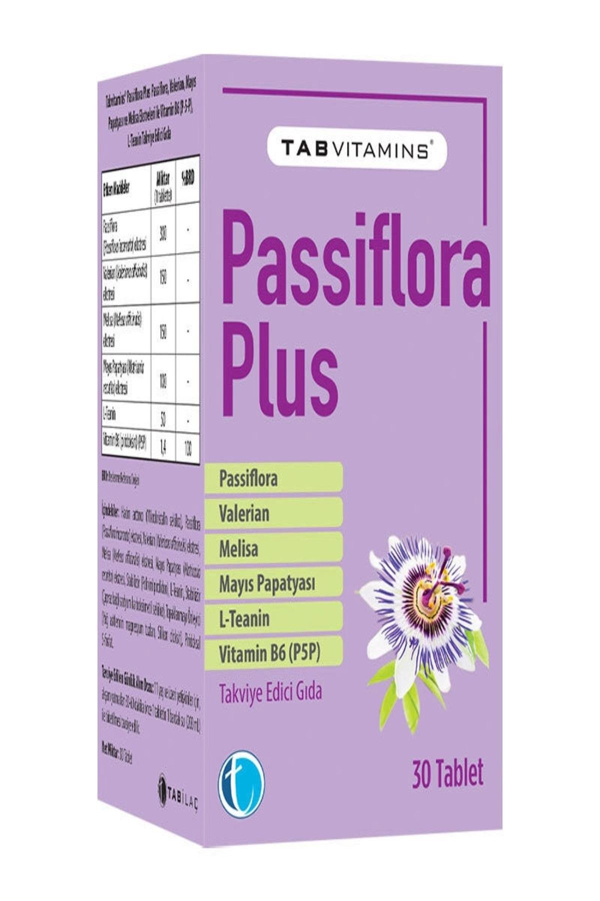 TAB İLAÇTabvitamins Passiflora PlusTakviye Edici Gıda 30 Tablet8680133002922