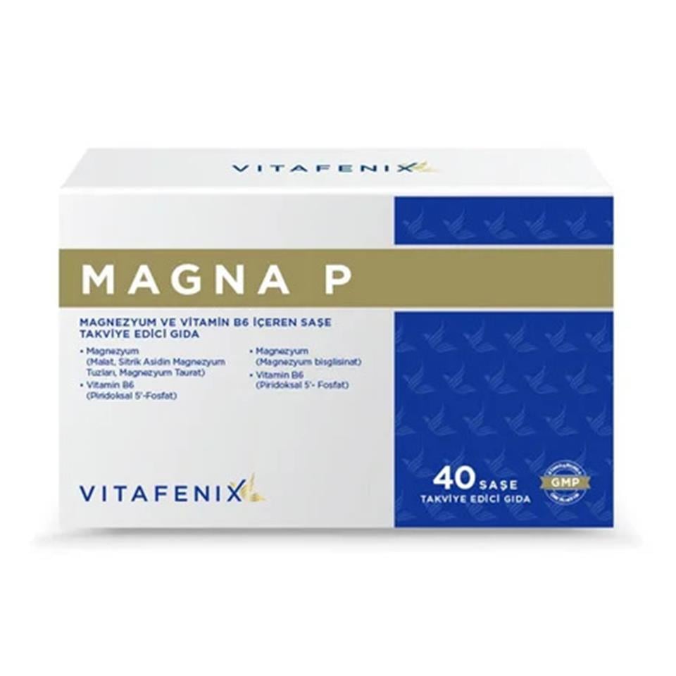 Vitafenix Magna P Magnezyum Ve Vitamin B6 Içeren Takviye Edici Vegan Gıda 40 Saşe