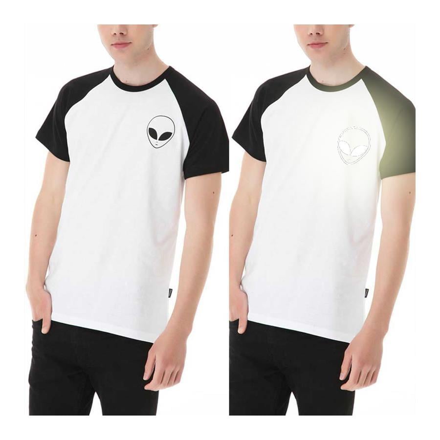 Alien Raglan Reflektör Baskı Unisex T-Shirt