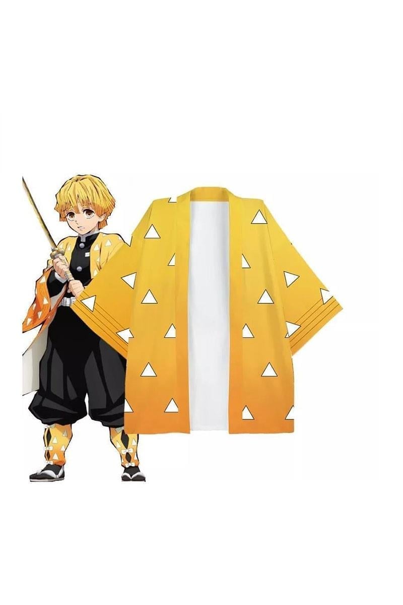 Anime Demon Slayer Kimetsu No Yaiba Zenitsu Unisex Kimono