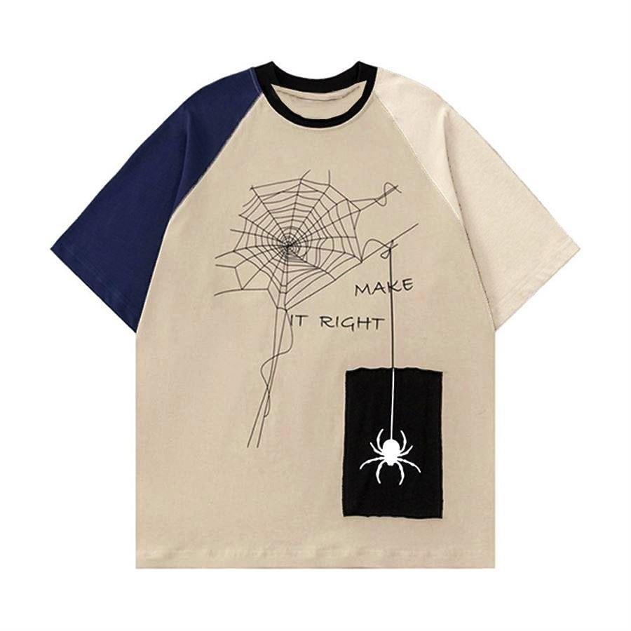 Bej Spider Make İt Right (Unisex) Raglan Kısa Kollu T-Shirt