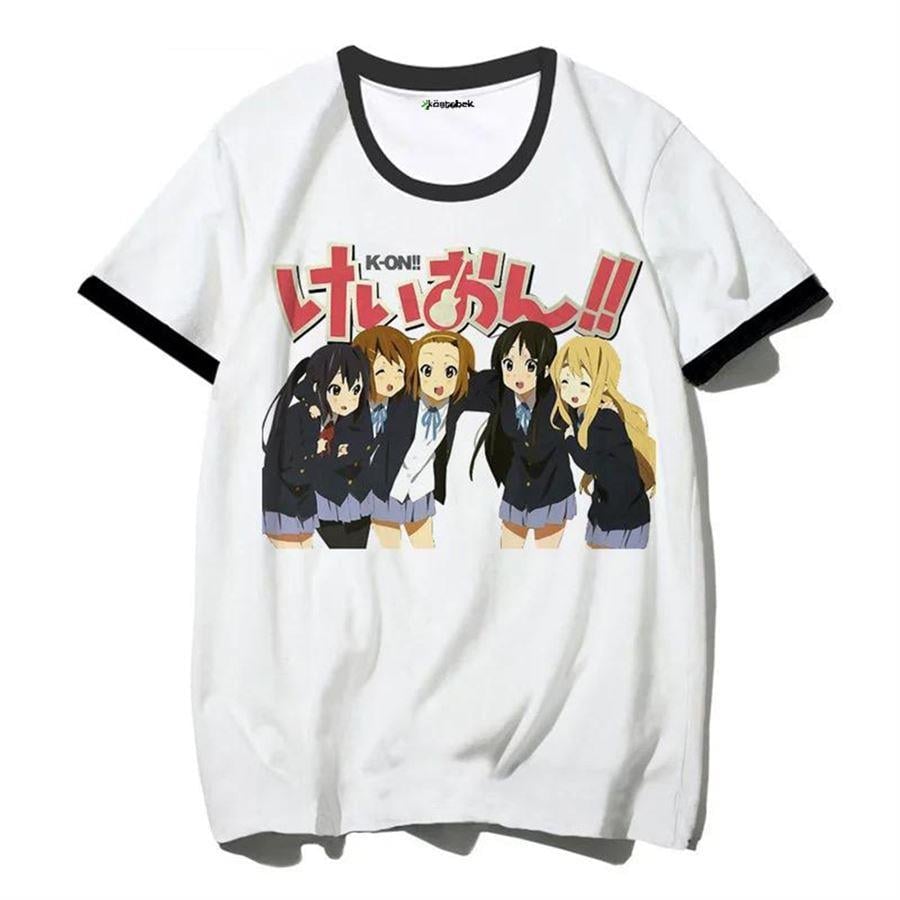 Beyaz Anime K-On - Girls Band Unisex T-Shirt
