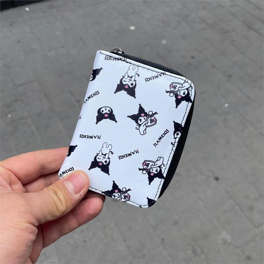 Beyaz Anime Kuromi Packet Kolaj Kısa Cüzdan