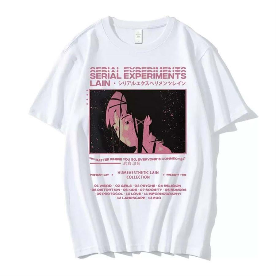 Beyaz Anime Serial Experiments Lain (Unisex) T-Shirt