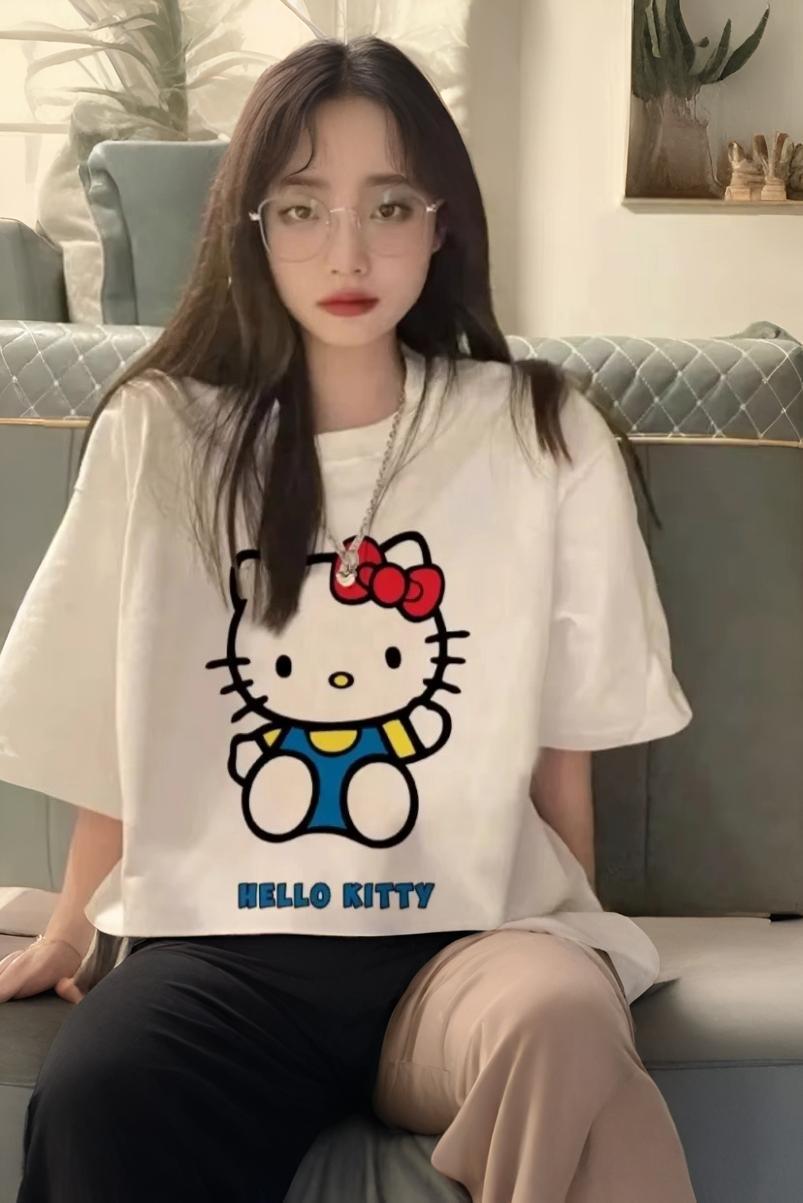 Beyaz Cutie Hello Kitty Unisex T-shirt