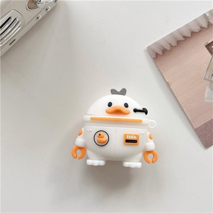 Beyaz Robo Duck Airpod Kılıf